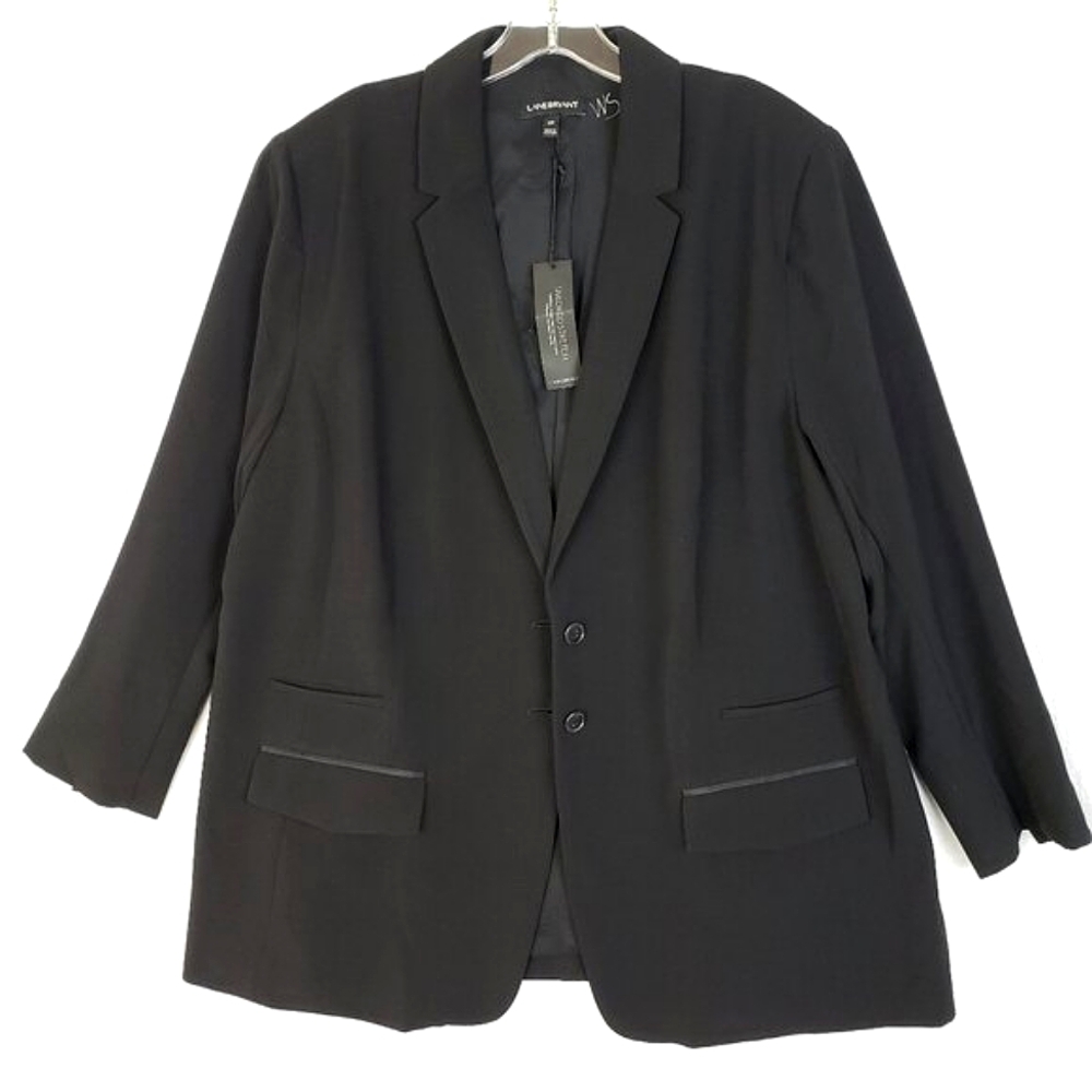 NWT Lane Bryant Blazer Tailored Stretch Black Longline Plus size 20P Office Work